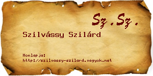Szilvássy Szilárd névjegykártya