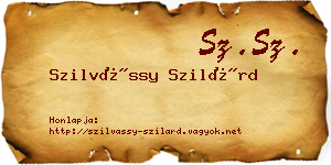 Szilvássy Szilárd névjegykártya